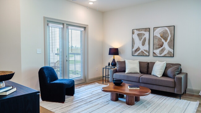 The Hickory: 1BR, 1BA- Living Room - The Waters at West Village