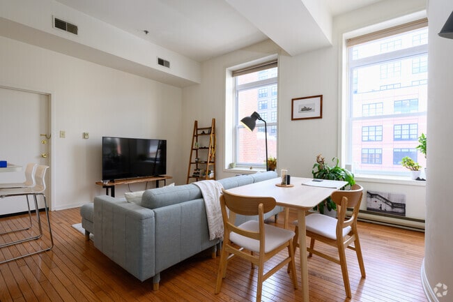 B - 1BR, 1BA - 968SF Dining/Living - The School House