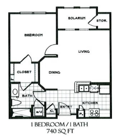 1HAB/1BA - Palacio Del Sol I & II Senior Apartments