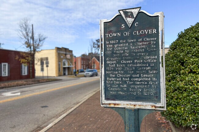 Signs tell stories about Clover's history.