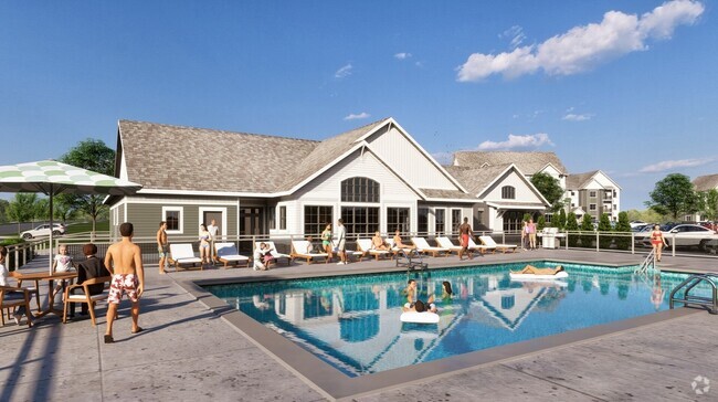 Clubhouse and Pool Exterior Rendering - Apex at Verona