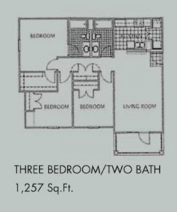 Tres habitaciones/Dos baños - Compass Pointe Apartments