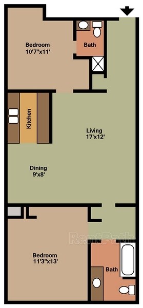 Columbia Square – 223 - 2 Bdrm, 2 Bath, 3rd Floor