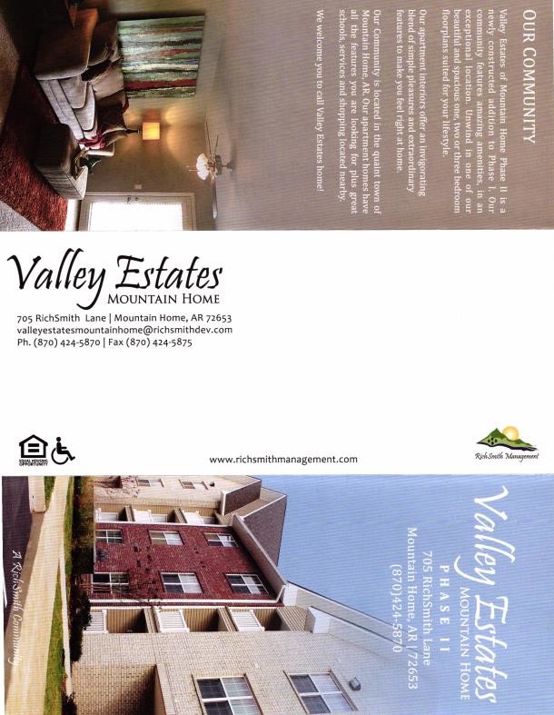 Folleto informativo - Valley Estates of Mountain Home