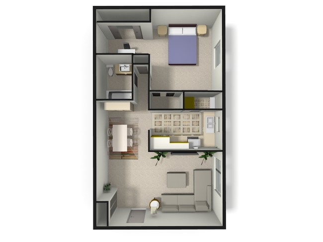 1-br-deluxe - 3D - Brandywine Apartments