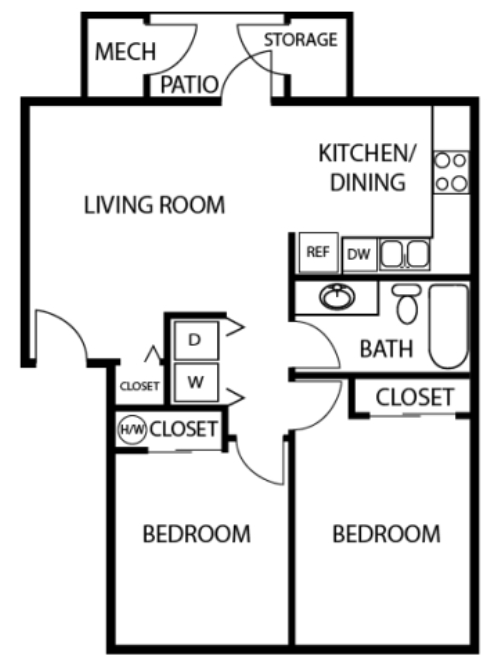 2HAB, 2BA - Belmont - Chaparral Apartments