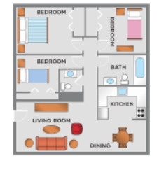 3 HAB/1.5 BA - Lansing Gardens Apartments
