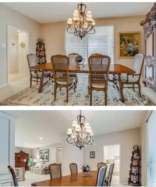 Large sliding door view of formal dinning windows to living room - 6310 Bandera Ave