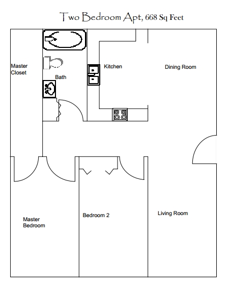 2HAB/1BA - Nottingham Apartments