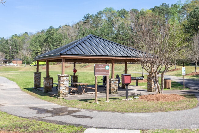 Shaded picnic area at Beacon Park.