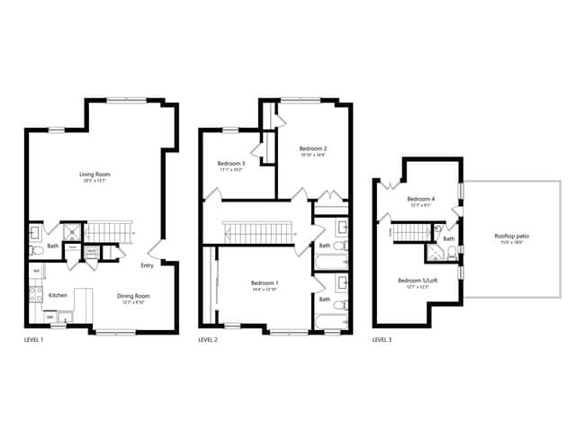 5 bed 4 bath townhouse - 1122U