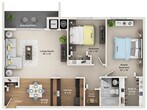 Two Bedroom, One Bath (B) 