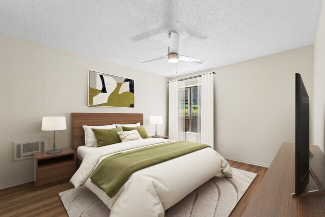 Renovated Package I bedroom with hard surface flooring - eaves South Coast