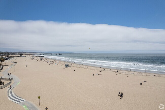 The beach stretches for miles.
