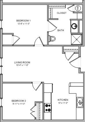 2BR/1BA - Wyndham Park