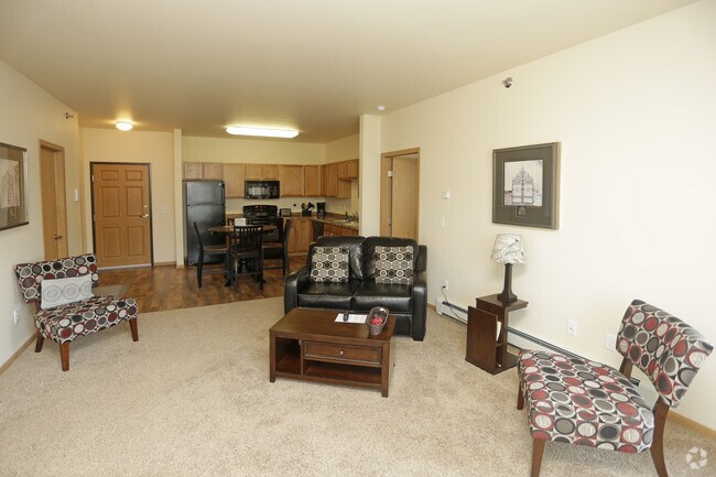Área de Model-Living de dos habitaciones - Amber Pointe Apartments