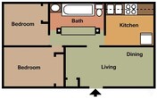 Two Bed - One and Half Bath