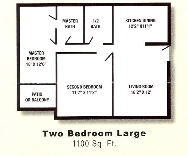 Perry Lake Village – 2 Bedroom, 1.5 Bathroom upgraded