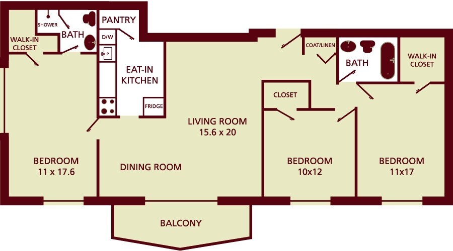 Normandy Towers Apartments – 3BR 2BA
