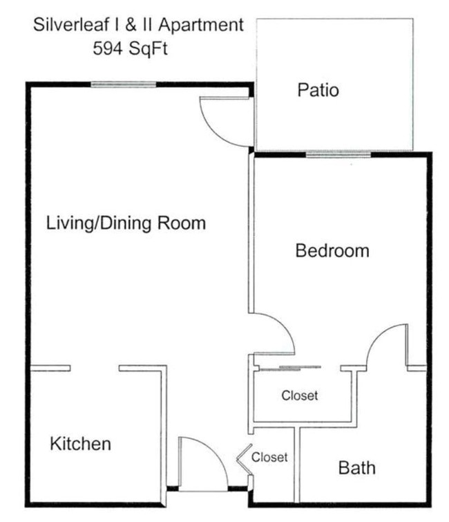 Plano de planta - Silver Leaf I & II Apartments