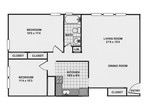 Economical Floorplan - 2 br / 1 bath - B Style