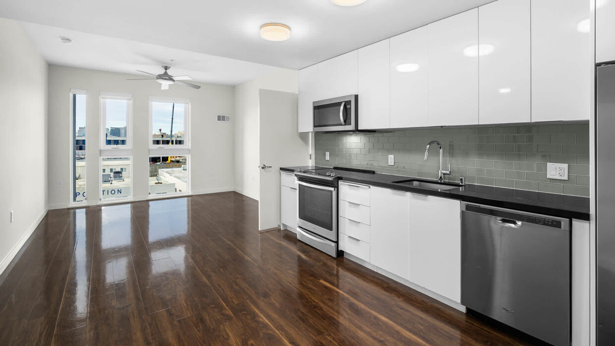 Kitchen with Stainless Steel Appliances and Living Room - Potrero 1010