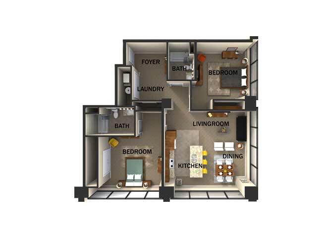 Residences at 1717 – Suite Style F