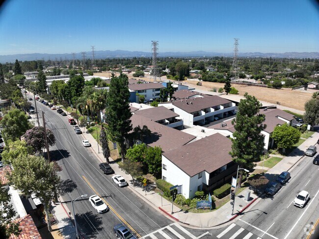 3D Exterior - The Lodge at Porter Ranch Apartments