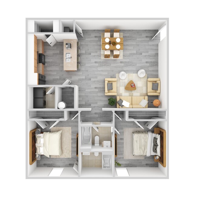 2BR,2BA (Floor Plan A) - Maple on Melody