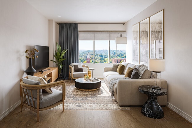 1 Bedroom Model Living Room - The Residences at Clinton Square