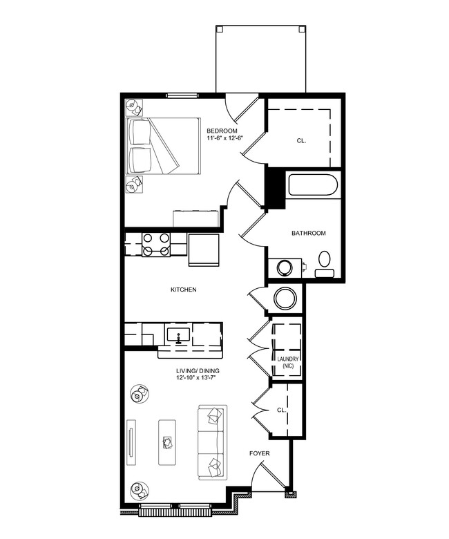 1 Bed/1 Bath - Gateway at Peerless Apartments & Townhomes