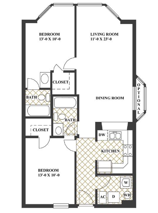 Deluxe A Floorplan (with extra bay window) - 111 NW 16 St