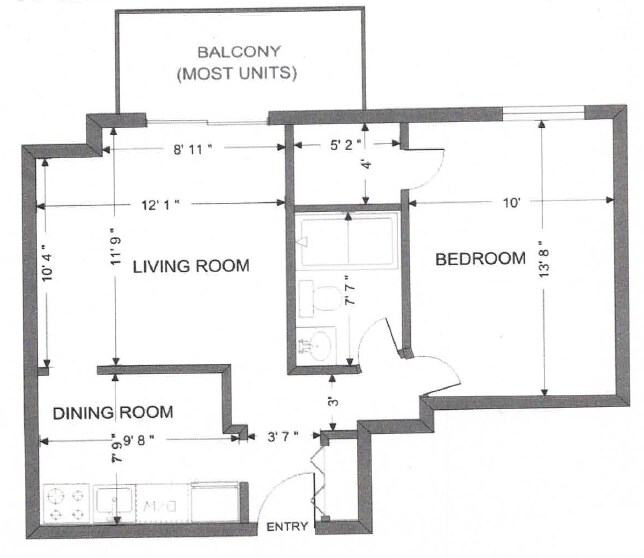 Valley Plaza Apartments – 1 Bed 1 Bath Junior