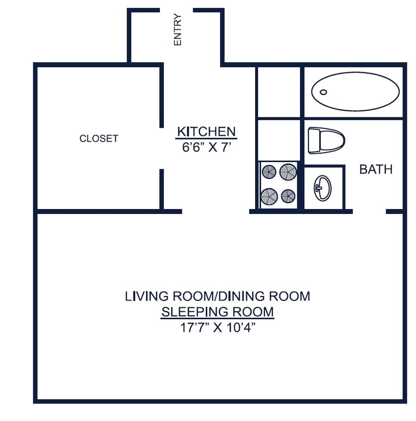 Studio - Franklin Street Apartments