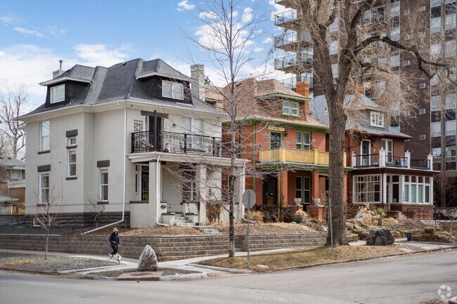 Cheesman Park row of historic homes in this neighborhood.