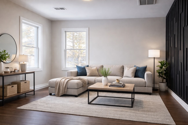 Bright living room with hardwood floors - 721 N Wood Ave