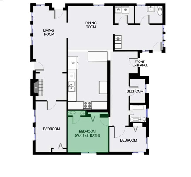 Bedroom for rent Is bedroom by fireplace - 1704 Bob White Dr House