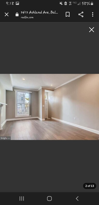 Living room from entrance into house - 2412 Ashland Ave