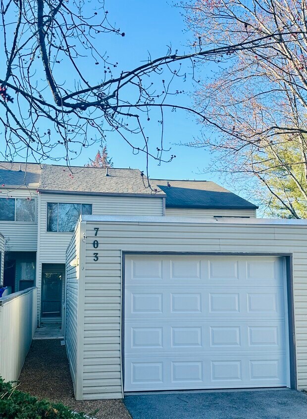 Front of unit and garage . Garage door and roof replaced 2023 - 703 Idlewood Ln
