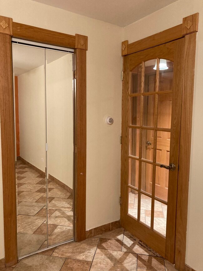 Living Room Mirror Closet(left), hallway to bedrooms(right) - 520 N Wolf Rd