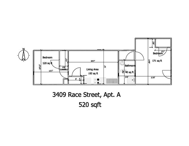 Plano de planta - 3409 Race St