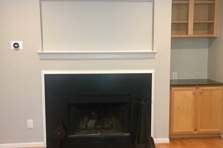 Real fireplace and storage in living room - 415 Mather Green Ave