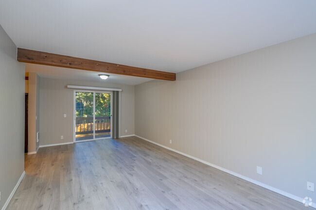 Living Room Overview with Hardwood Floors - Saratoga Townhomes