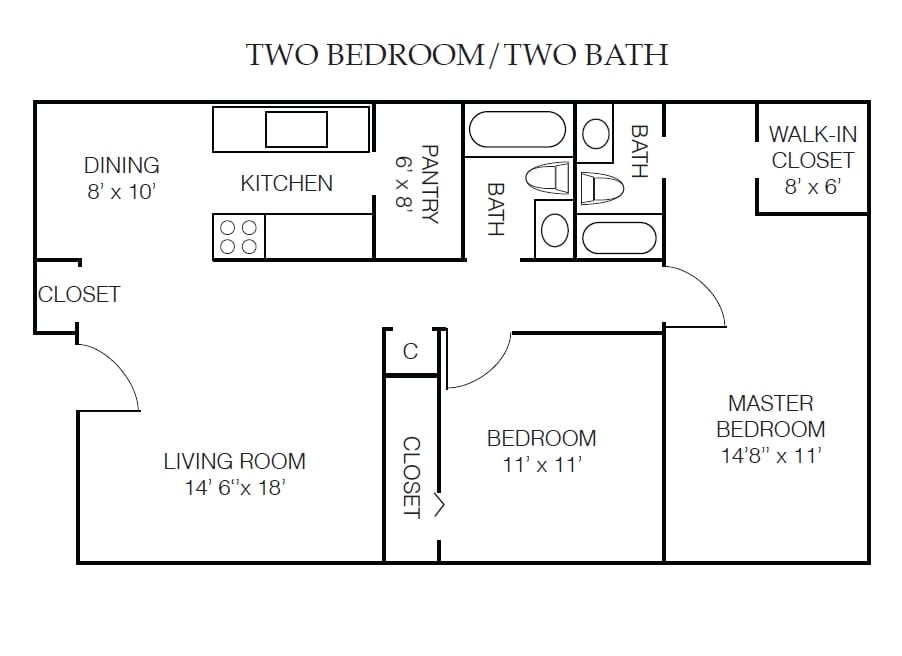 Deer Creek Apartments – 2 BD Standard