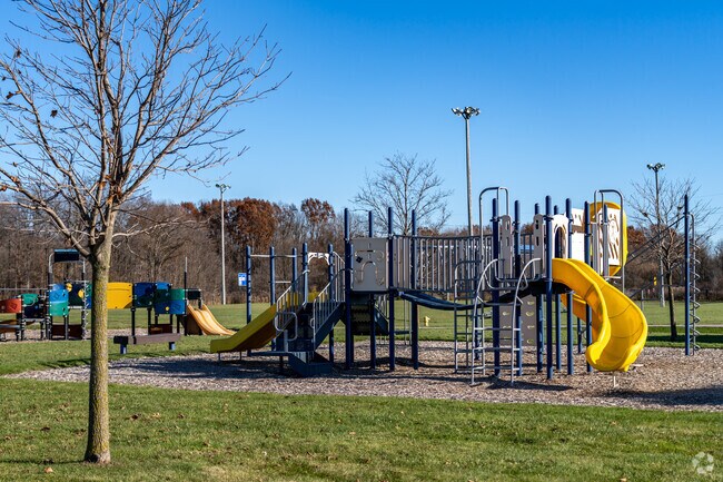 Kids will enjoy playing on the expansive playground at Bertha M. Pollard Park.