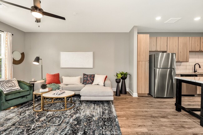 Kitchen and Living Room - Argento at Oakland Springs Apartments