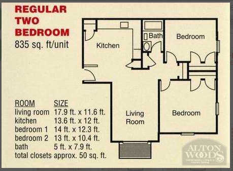 2BR/1BA - Alton Woods Apartments