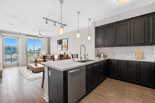 Kitchen, living, and dining area - AVA Balboa Park