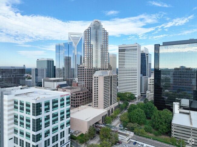 The view from a condo in Second Ward is breathtaking as it overlooks Charlotte, NC.