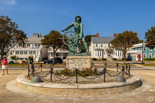 The Gloucester Fisherman's Memorial, built in 1925, commemorates those lost at sea.